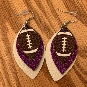 Football faux leather earrings